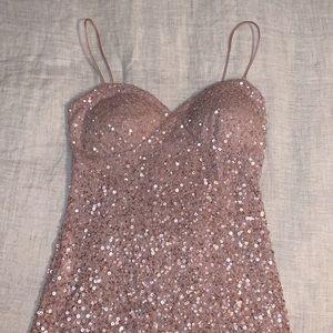 Pink Sequin Mini Dress